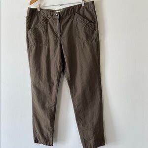 LOFT Brown Khaki Relaxed Fit Pants Size 14